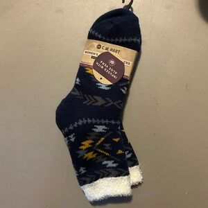 Carhartt Blue and White Winter Socks with Sherpa Lining